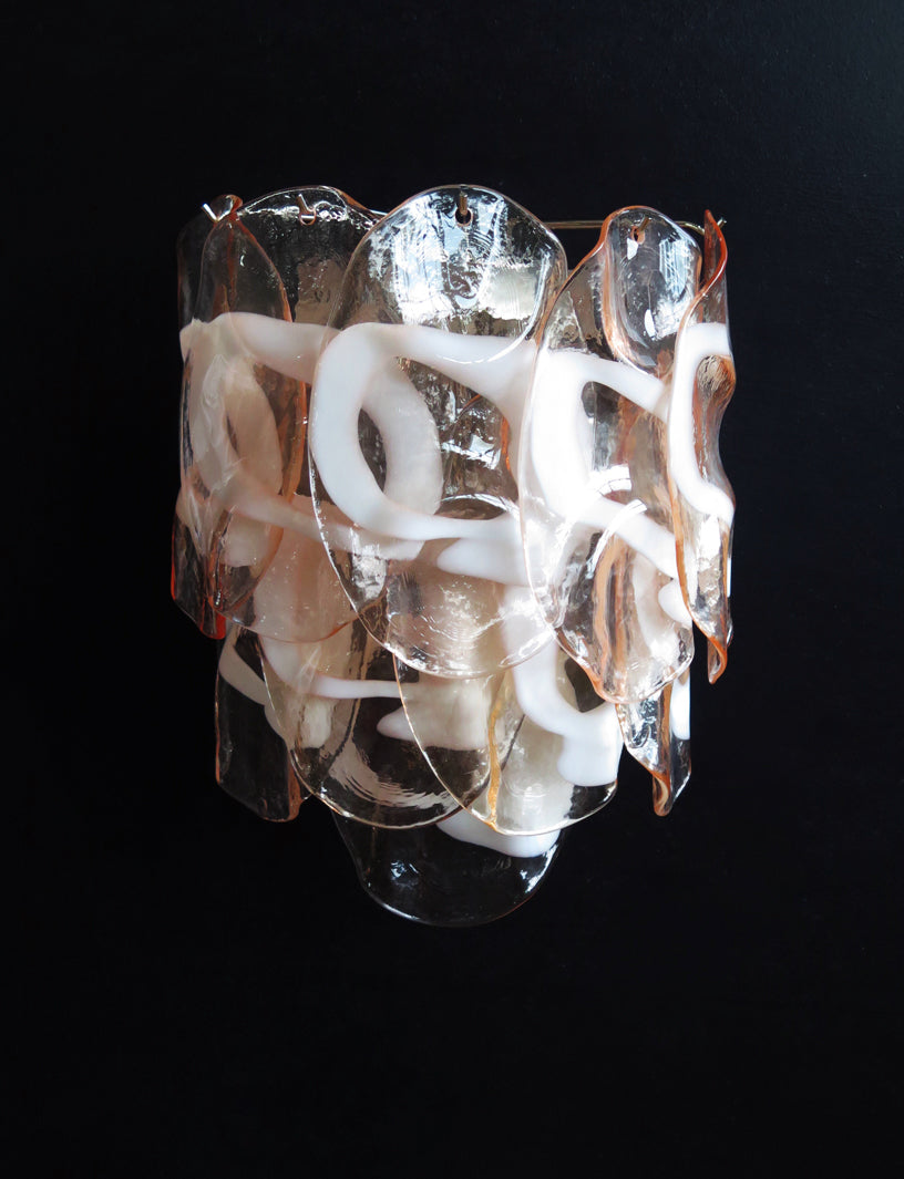 Murano Vegglampe – 10 Rosa Crostoliglass – 2 stk – detalj 9 – Murano Classics