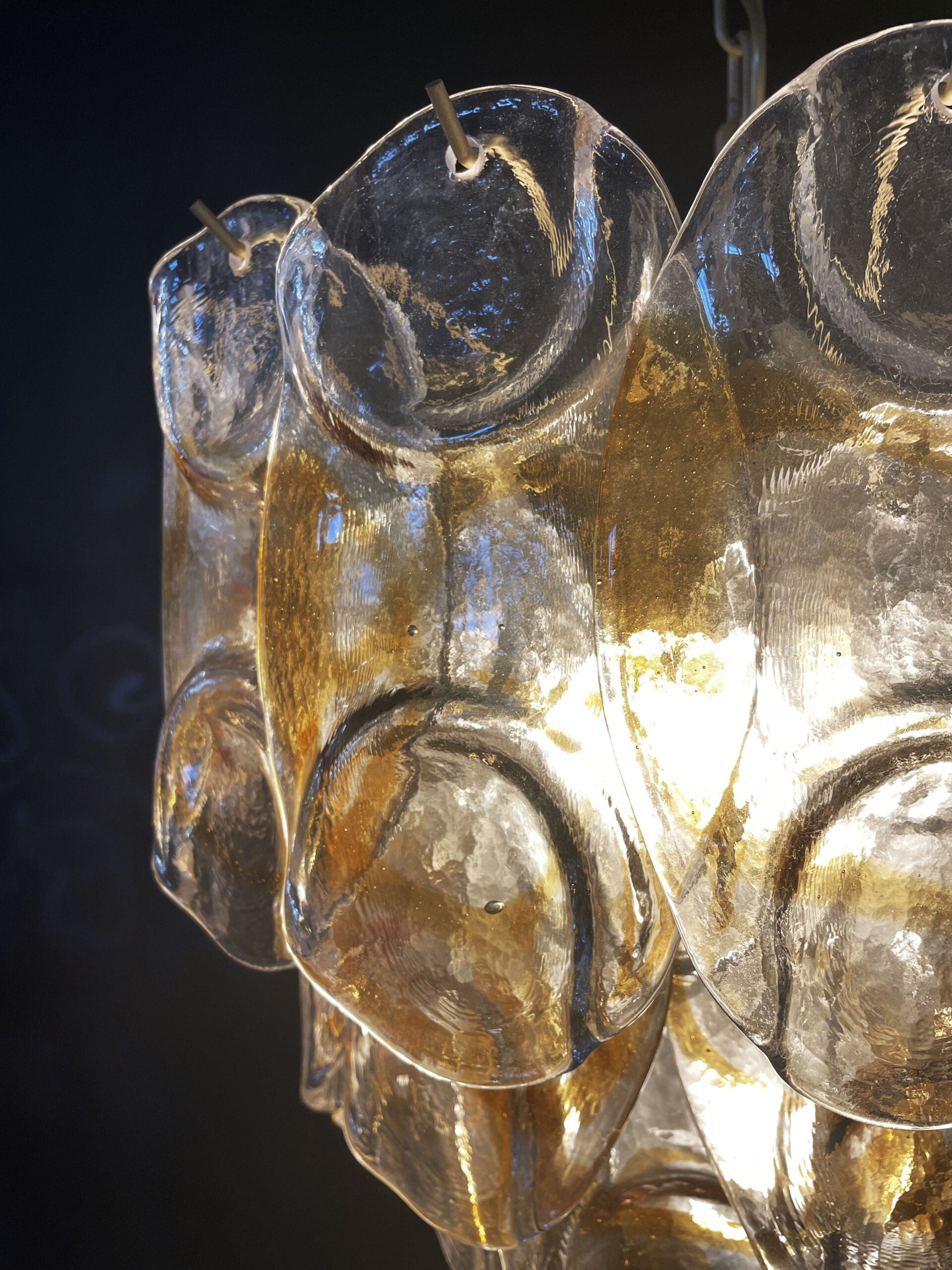 Murano Lysekrone – 41 Gule Crostoliglass – detalj 6 – Murano Classics