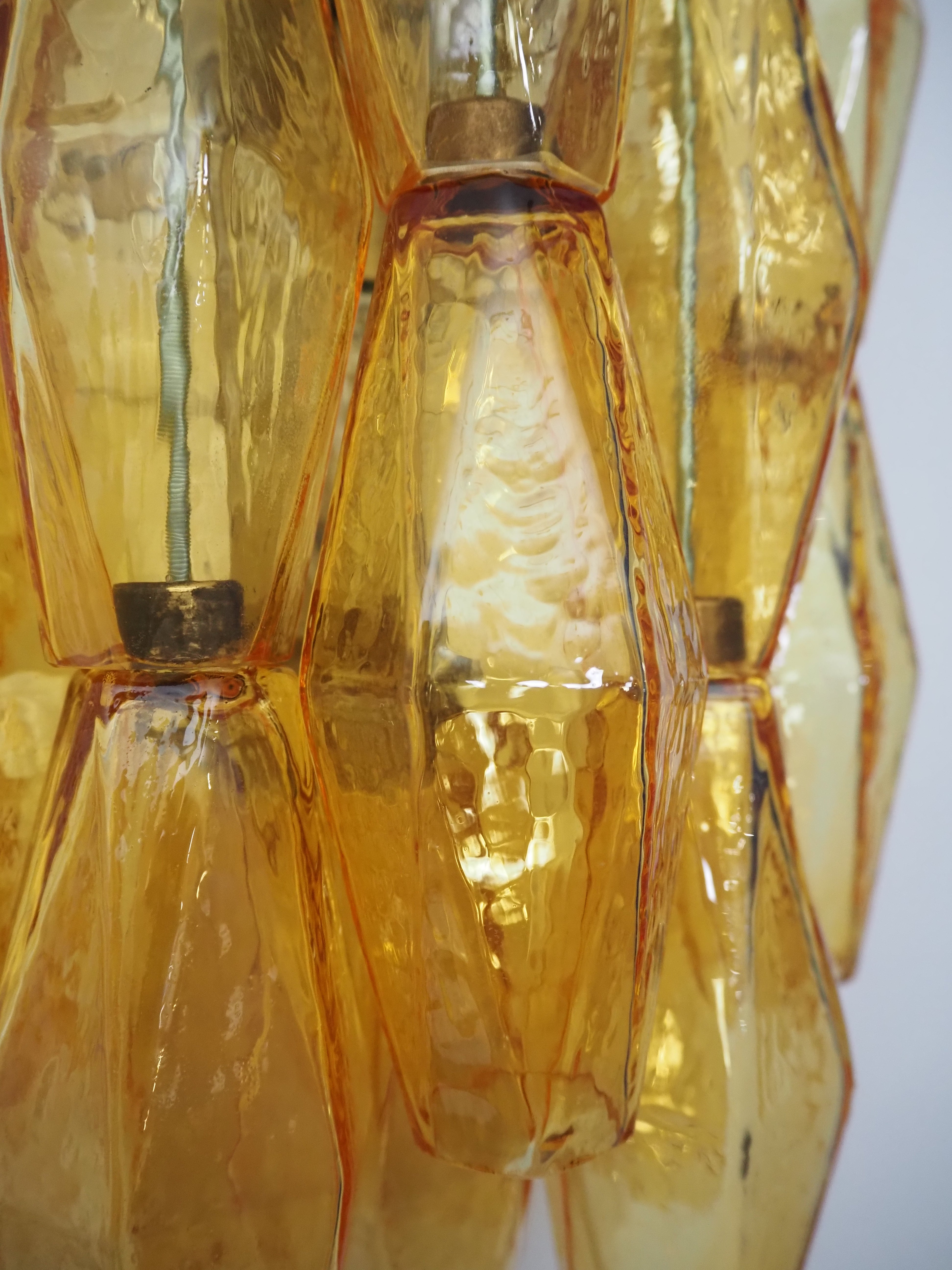 Murano Vegglampe – 17 Gule Poliedriglass – 2 stk – detalj 3 – Murano Classics