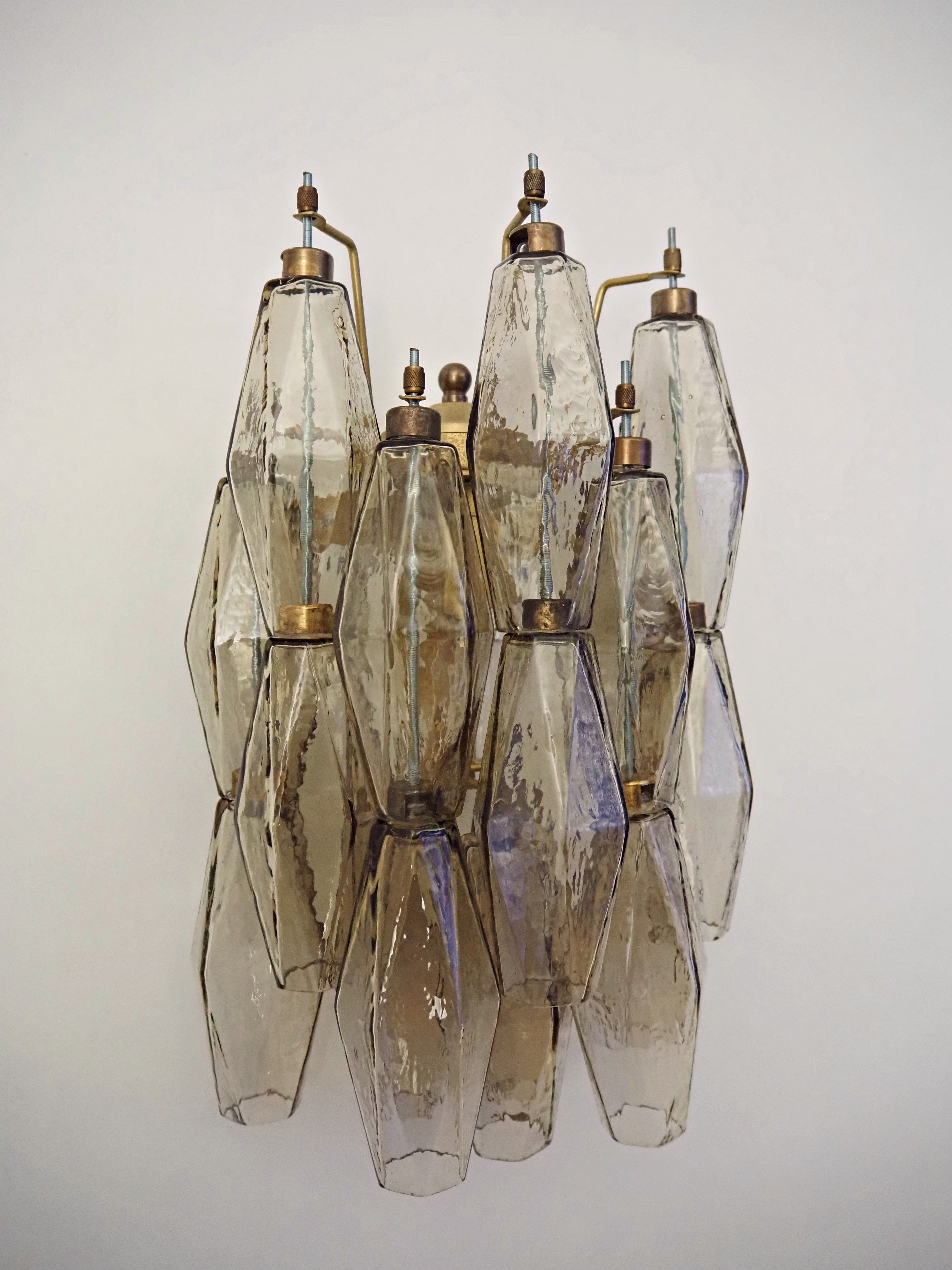 Murano Vegglampe – 17 Røyk Poliedriglass – 2 stk – detalj 6 – Murano Classics