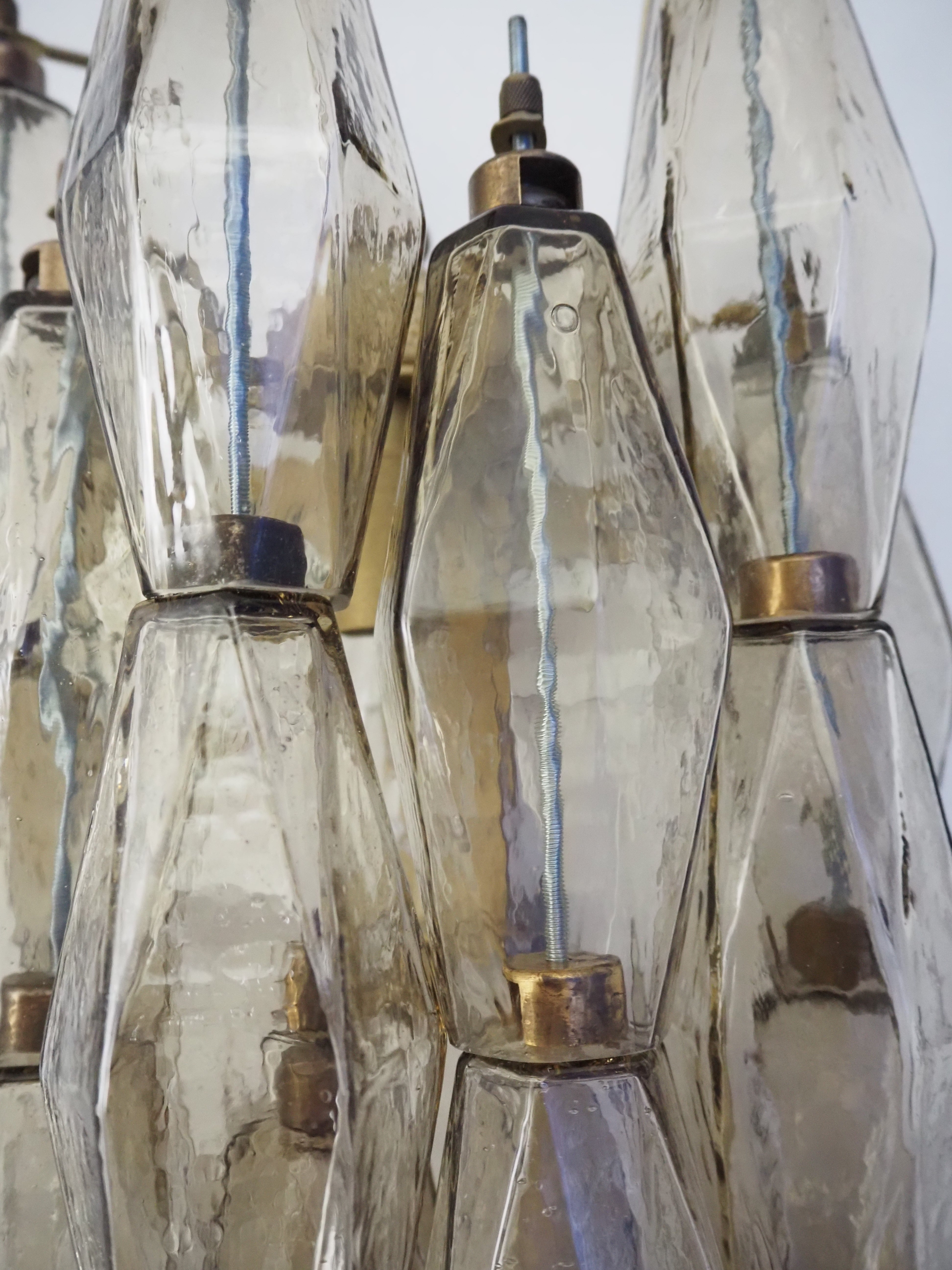 Murano Vegglampe – 17 Røyk Poliedriglass – 2 stk – detalj 4 – Murano Classics