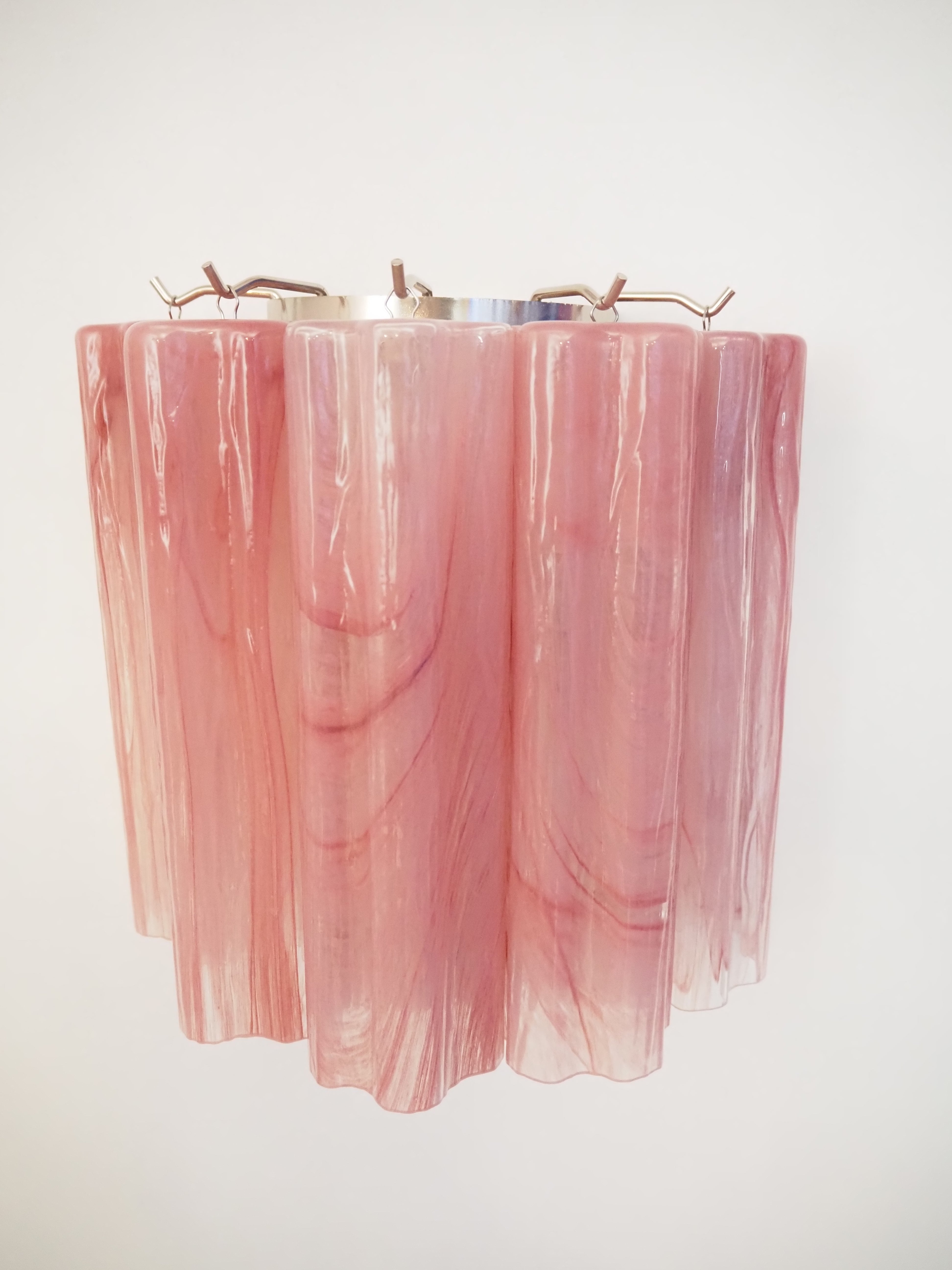 Murano Vegglampe – 5 Rosa Alabaster Glassrør – 2 stk – detalj 6 – Murano Classics