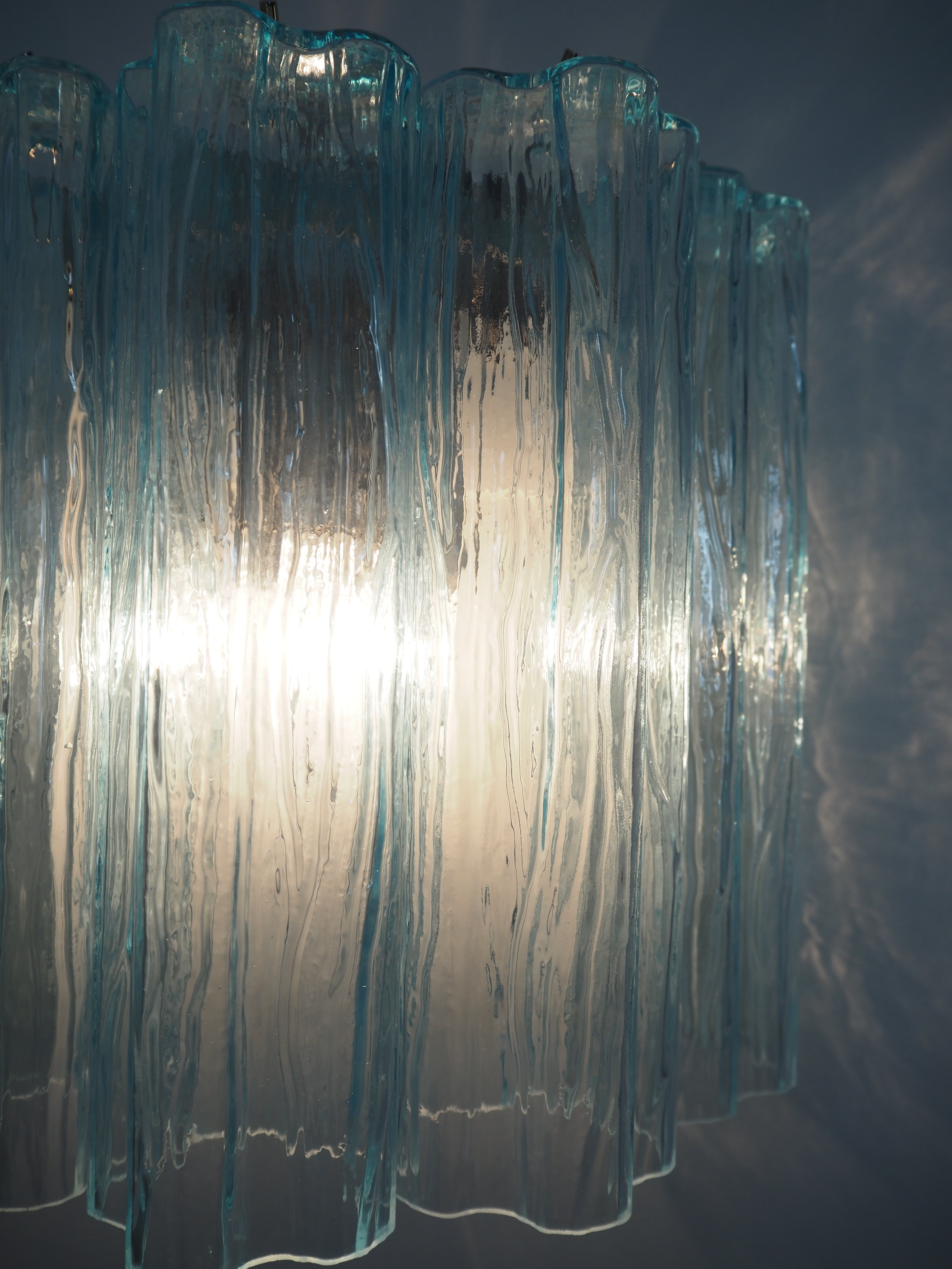 Murano Vegglampe – 5 Blå Glassrør – 2 stk – detalj 6 – Murano Classics
