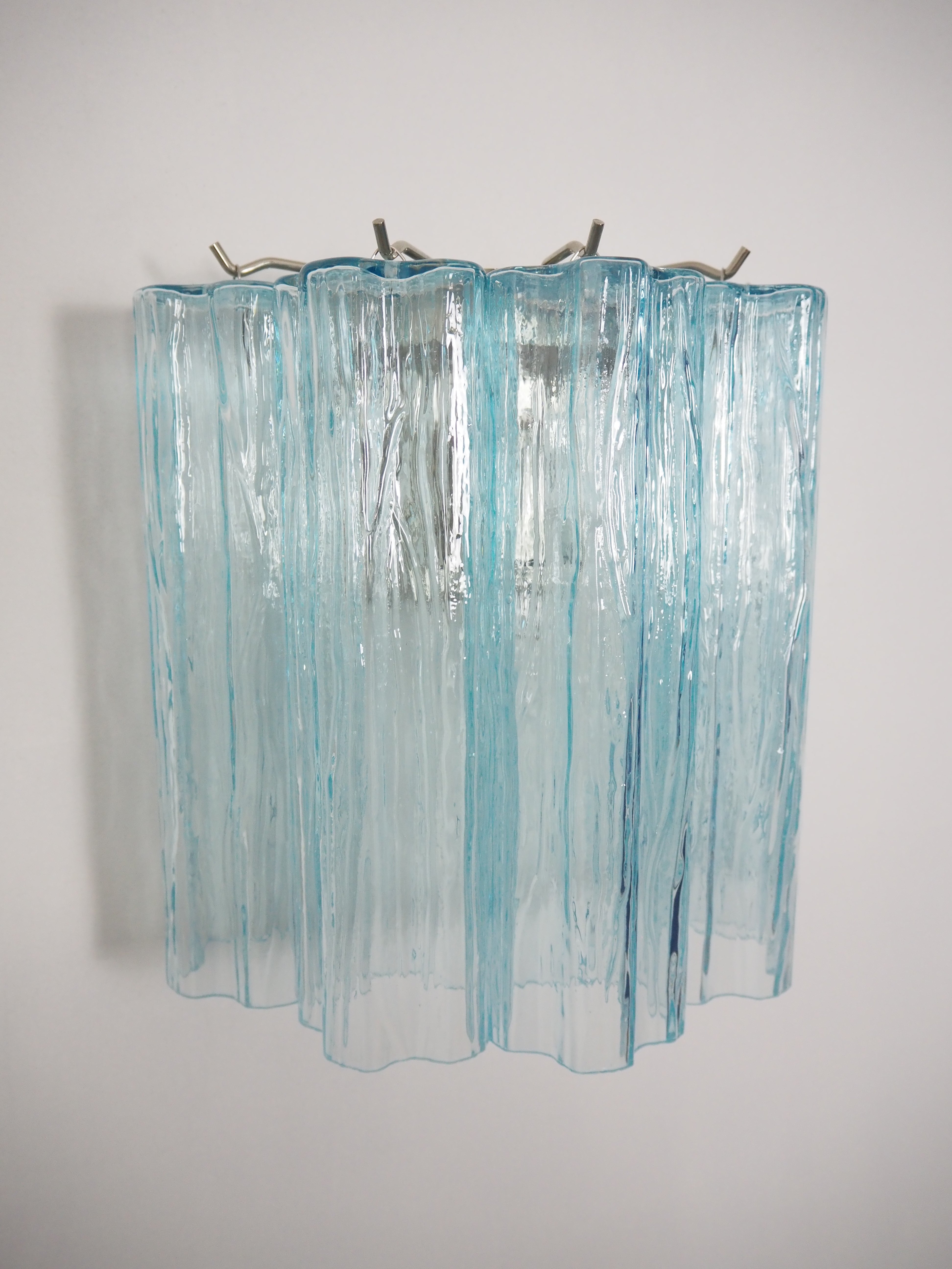 Murano Vegglampe – 5 Blå Glassrør – 2 stk – Murano Classics