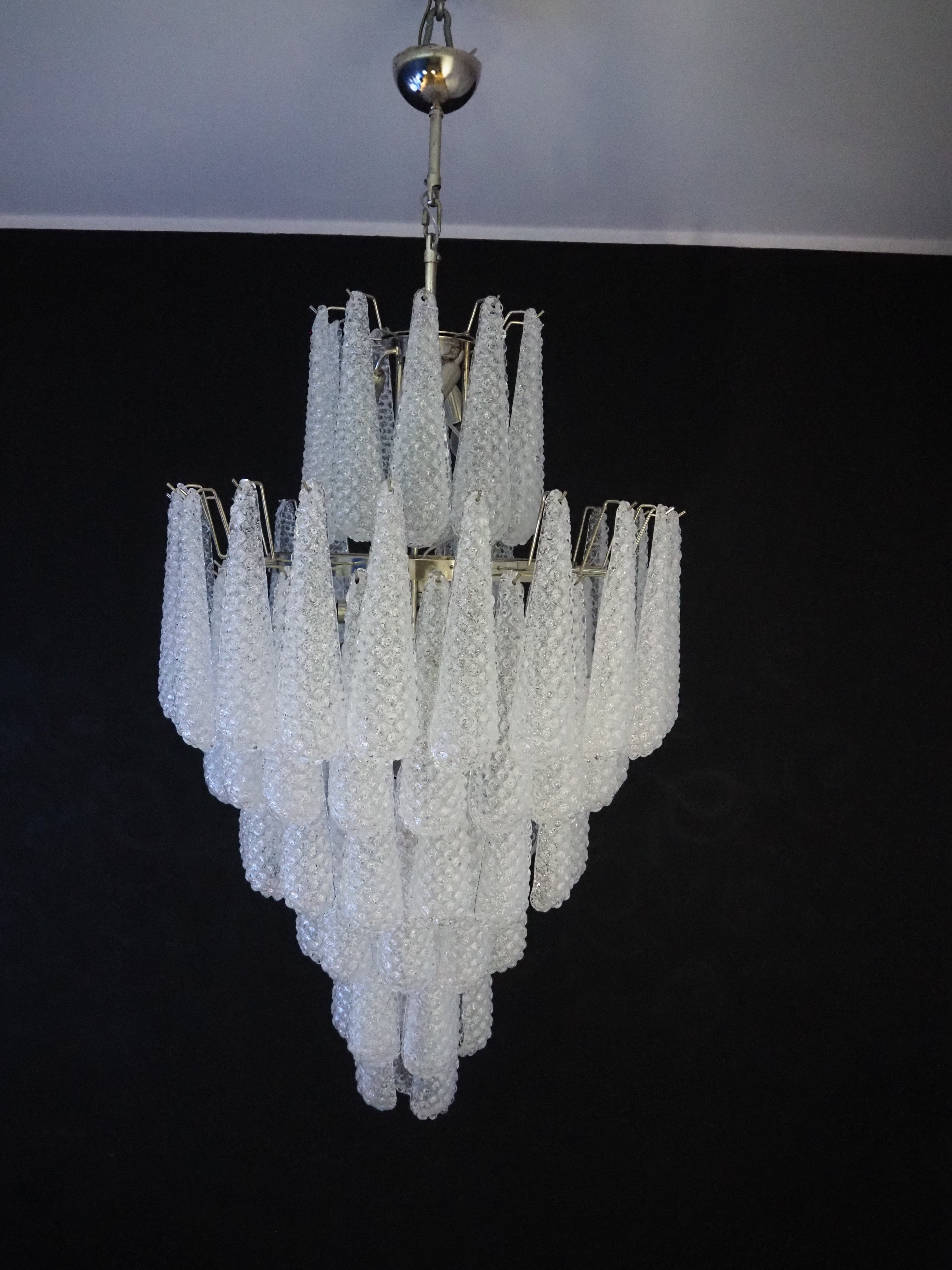Murano Lysekrone – 85 Klare Dråpeglass – detalj 2 – Murano Classics