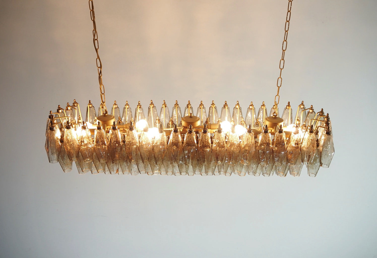 Murano Lysekrone – 138 Røykfargede Poliedriglass – detalj 2 – Murano Classics