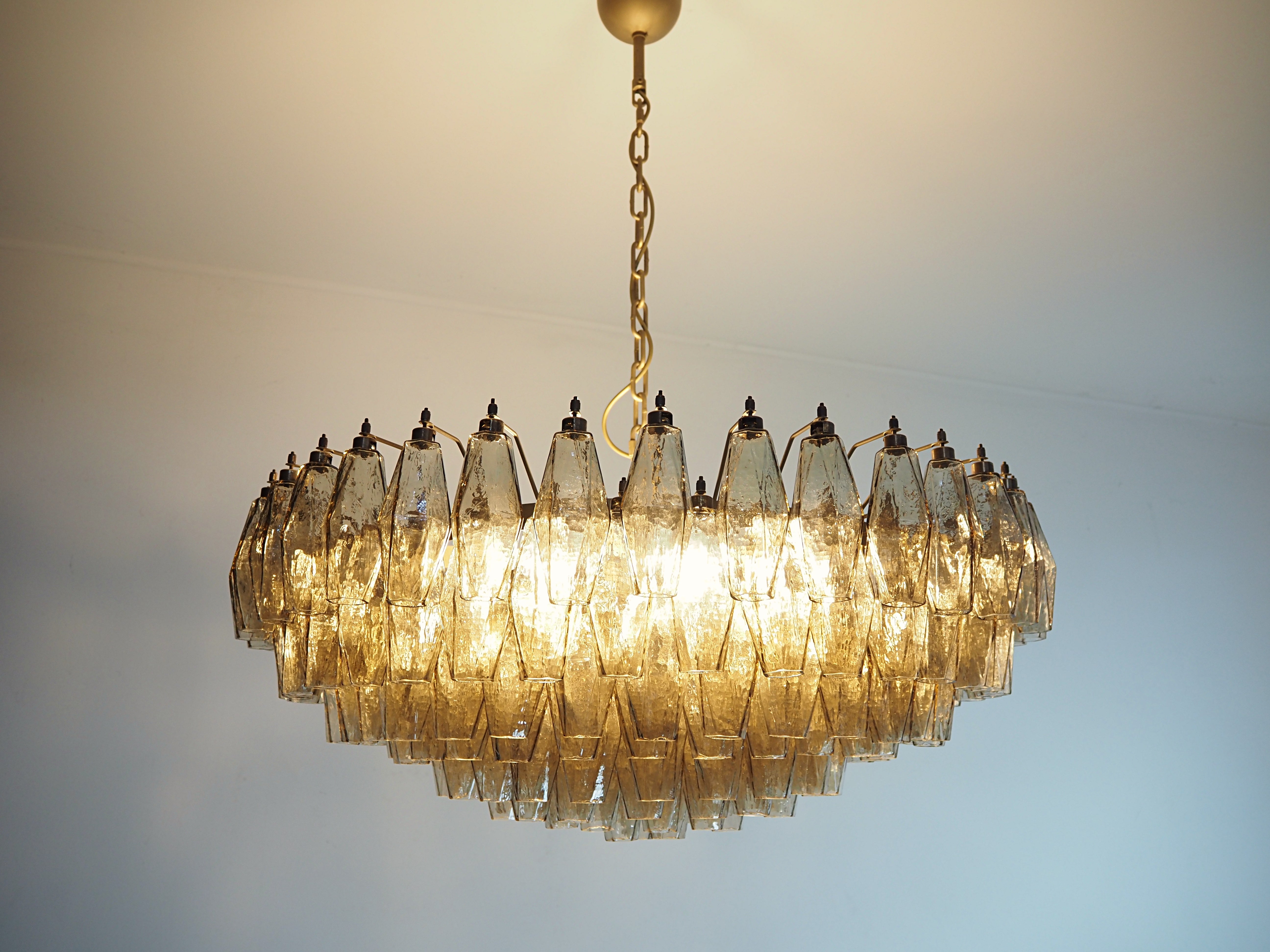 Murano Lysekrone – 185 Røykfargede Poliedriglass – detalj 5 – Murano Classics