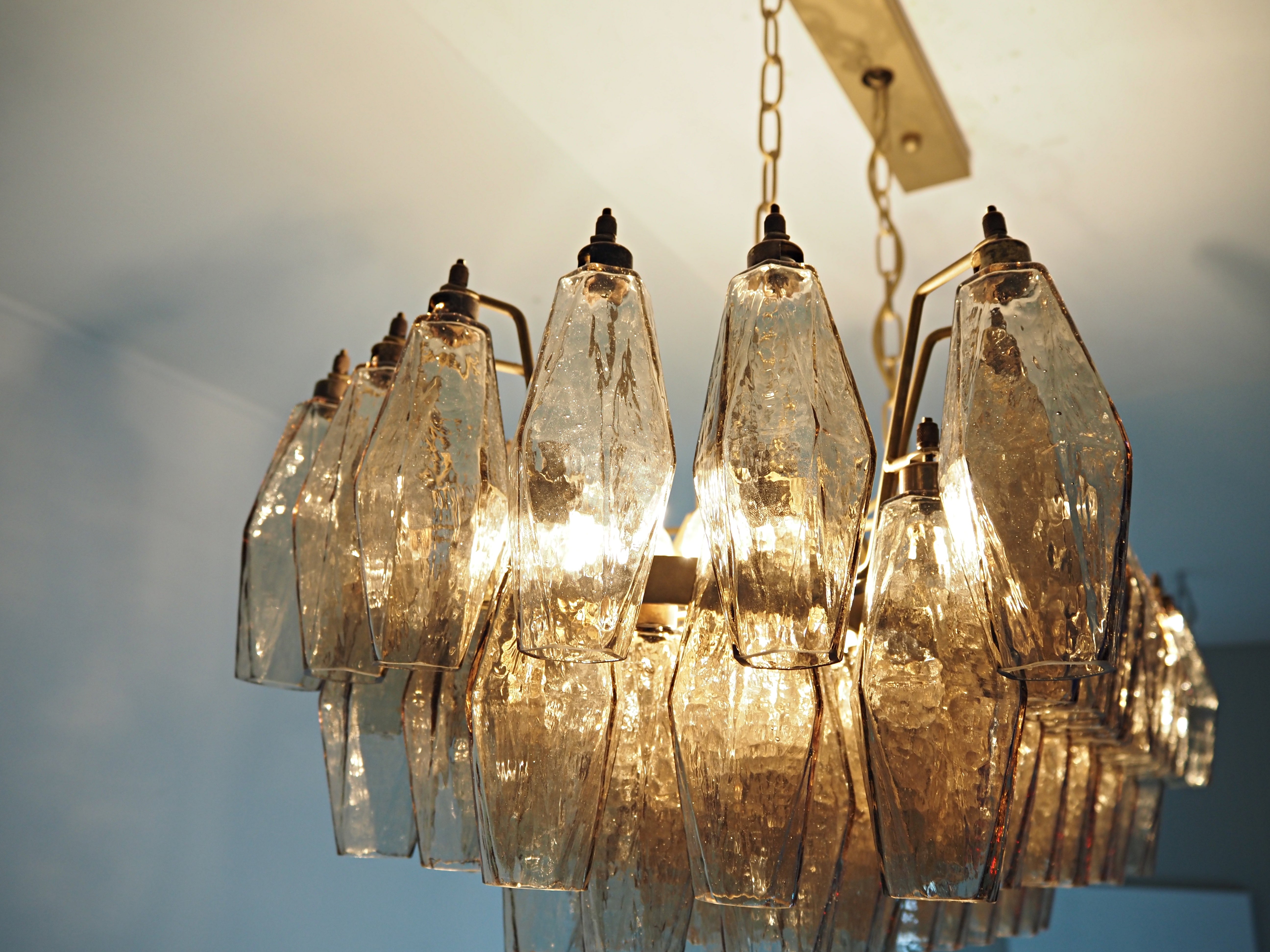 Murano Lysekrone – 84 Røykfargede Poliedriglass – detalj 9 – Murano Classics
