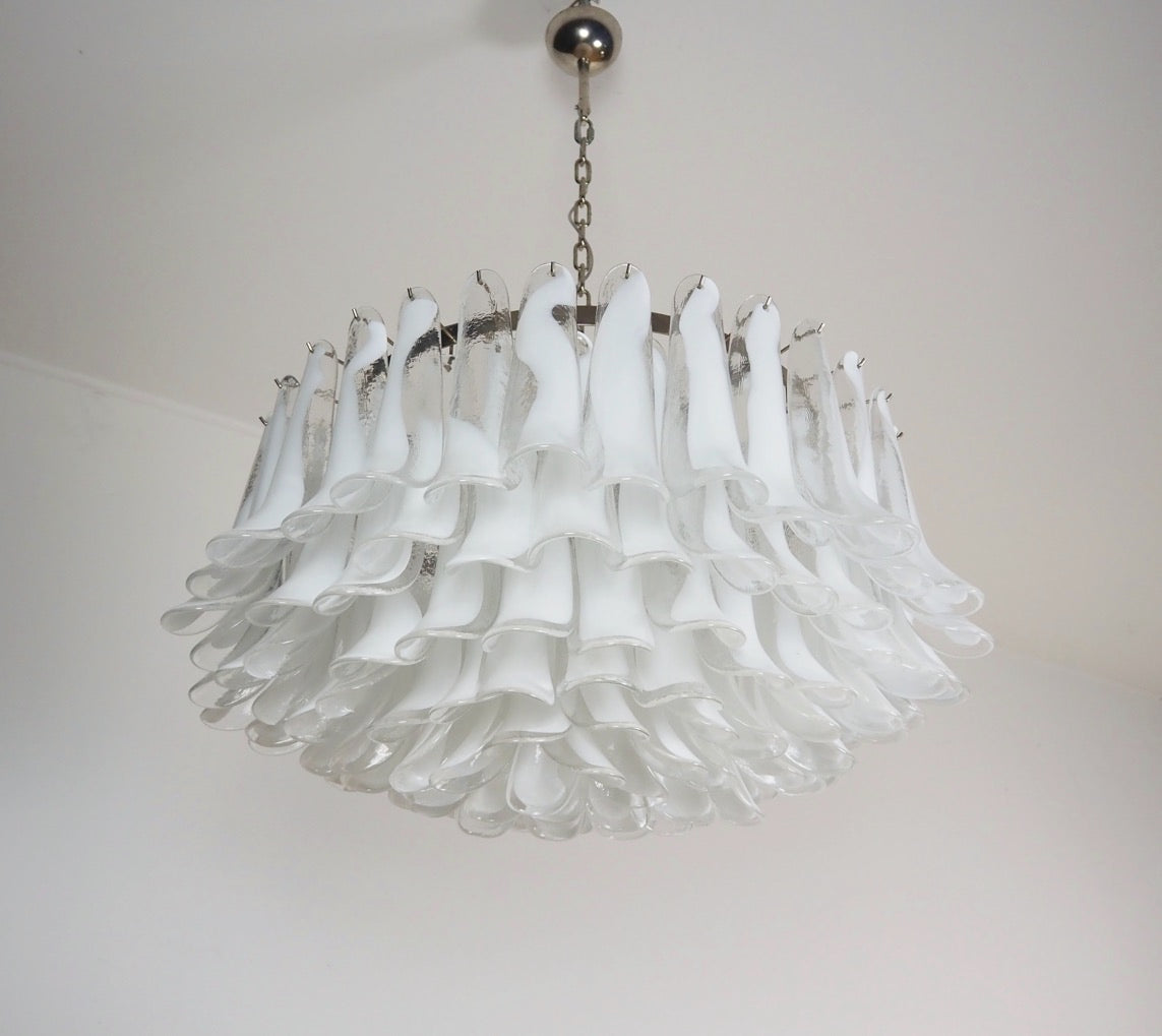 Murano Lysekrone – 101 Klare Konglebladglass – Murano Classics