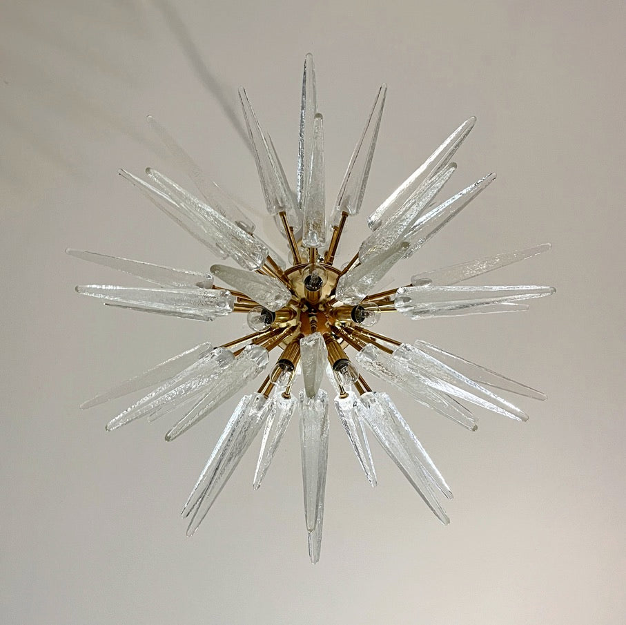 Murano Lysekrone – 51 Klare Sputnik – detalj 10 – Murano Classics