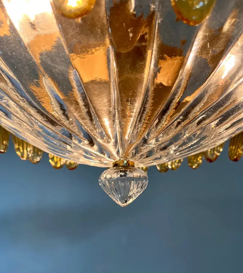 Murano Lysekrone – 36 Gule Palmeglass – detalj 5 – Murano Classics