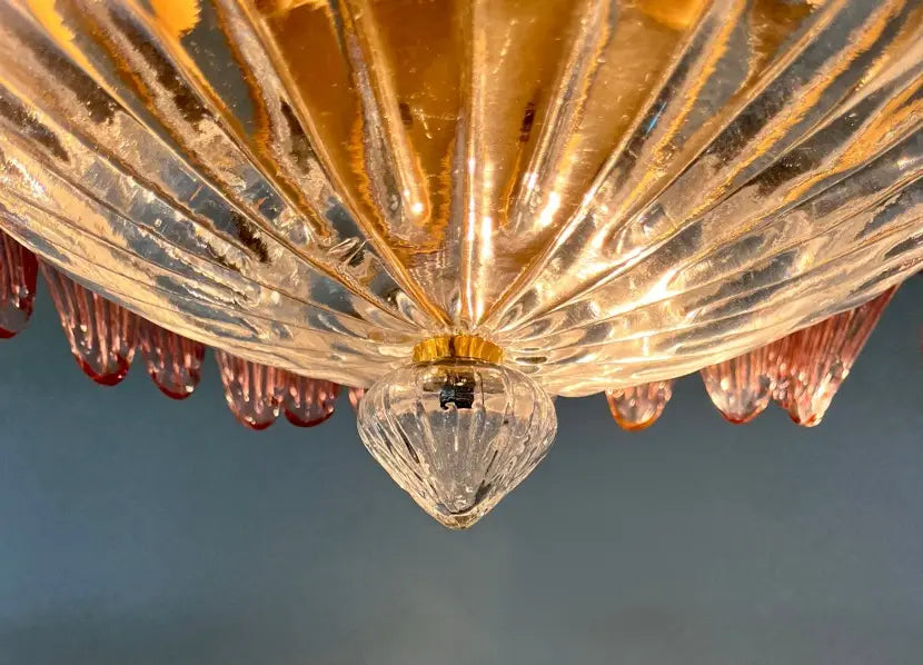 Murano Lysekrone – 36 Rosa Palmeglass – detalj 6 – Murano Classics