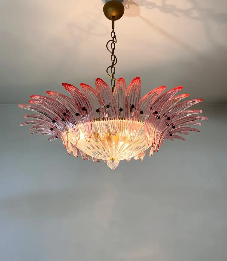Murano Lysekrone – 36 Rosa Palmeglass – detalj 4 – Murano Classics