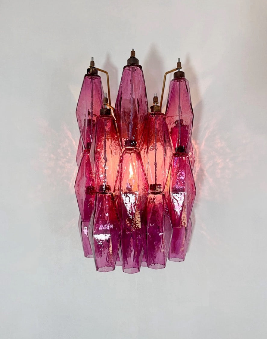 Murano Vegglampe – 17 Lilla Poliedriglass – 2 stk – detalj 6 – Murano Classics