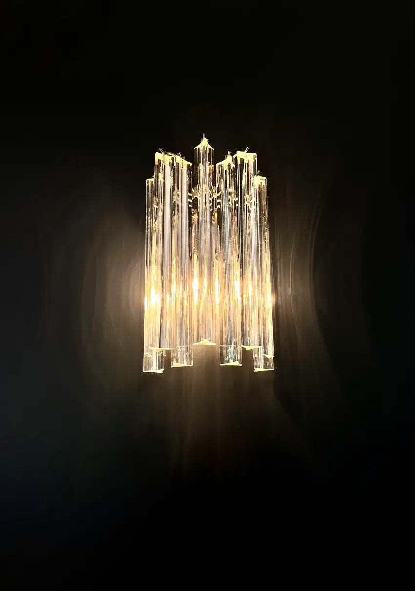 Murano Vegglampe – 9 Klare Glassprismer – 2 stk – detalj 5 – Murano Classics