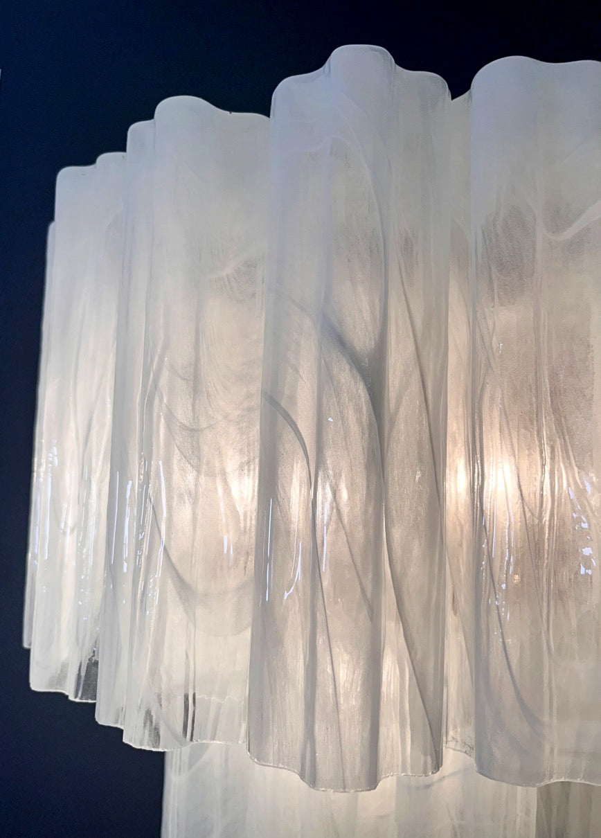 Murano Vegglampe – 13 Alabaster Hvite Glassrør – detalj 5 – Murano Classics