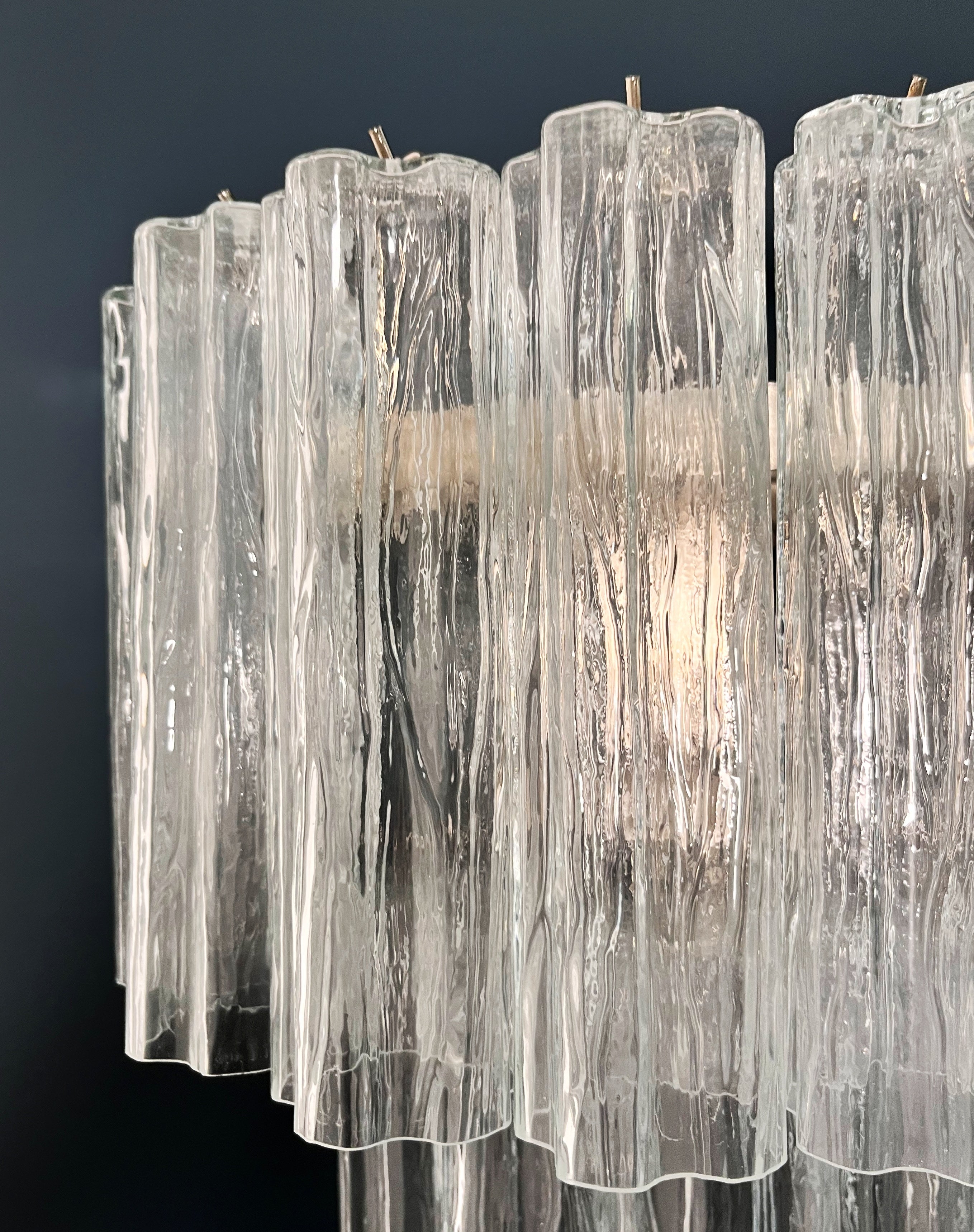 Murano Vegglampe – 13 Klare Glassrør – 2 stk – detalj 2 – Murano Classics