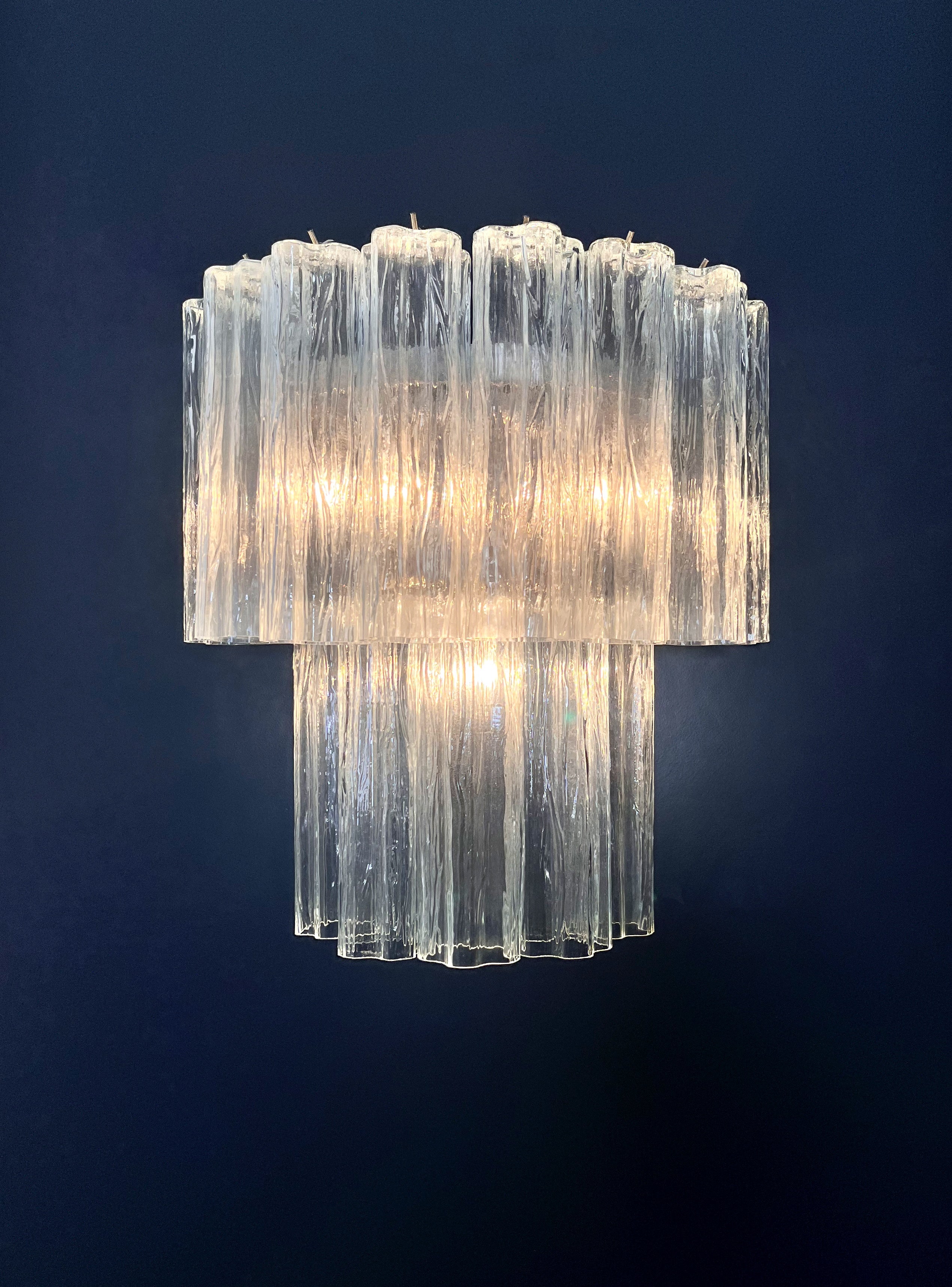 Murano Vegglampe – 13 Klare Glassrør – 2 stk – detalj 5 – Murano Classics