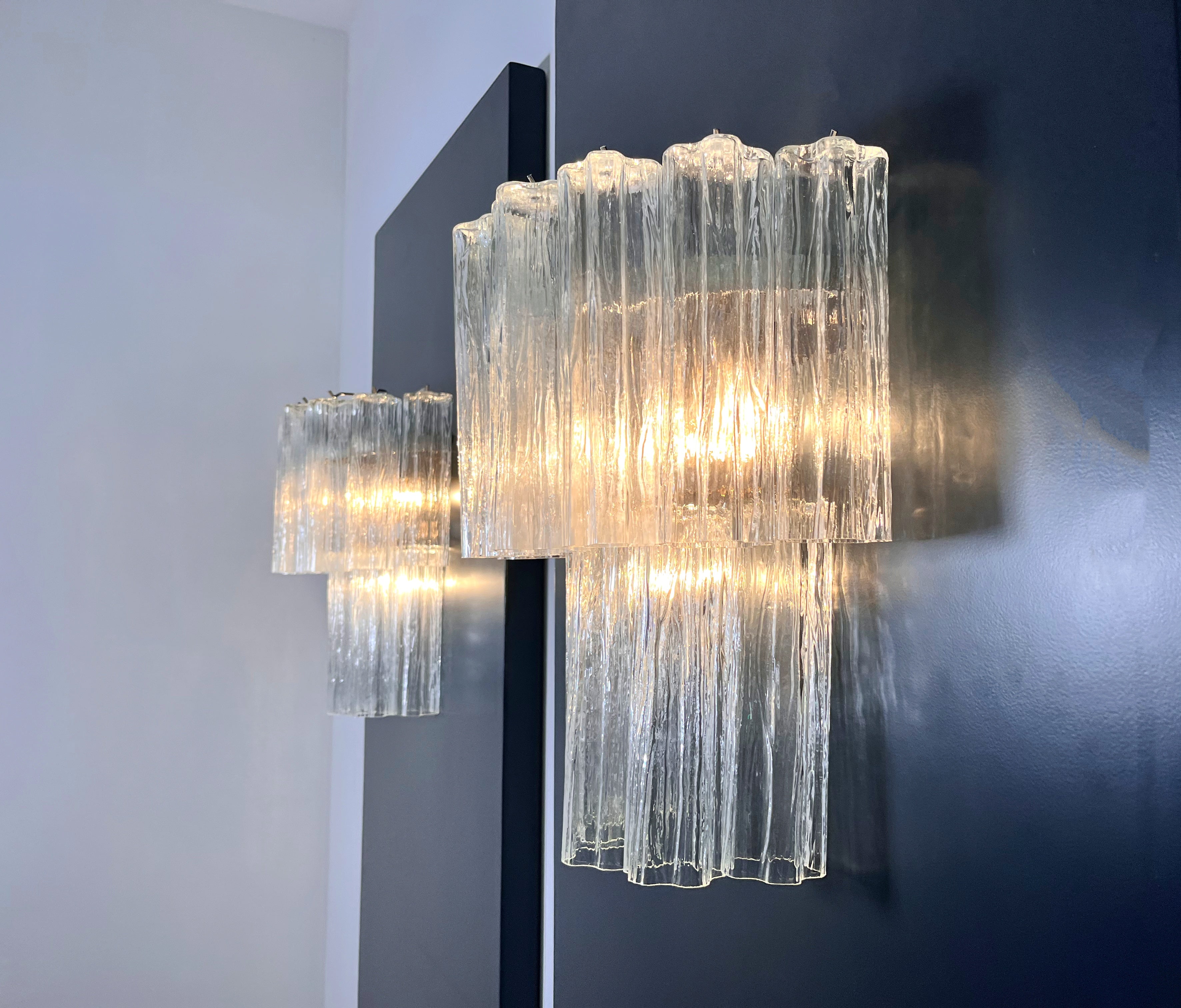 Murano Vegglampe – 13 Klare Glassrør – 2 stk – detalj 4 – Murano Classics