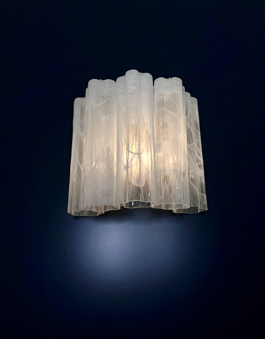 Murano Vegglampe – 5 Hvite Alabaster Glassrør – 2 stk – detalj 7 – Murano Classics