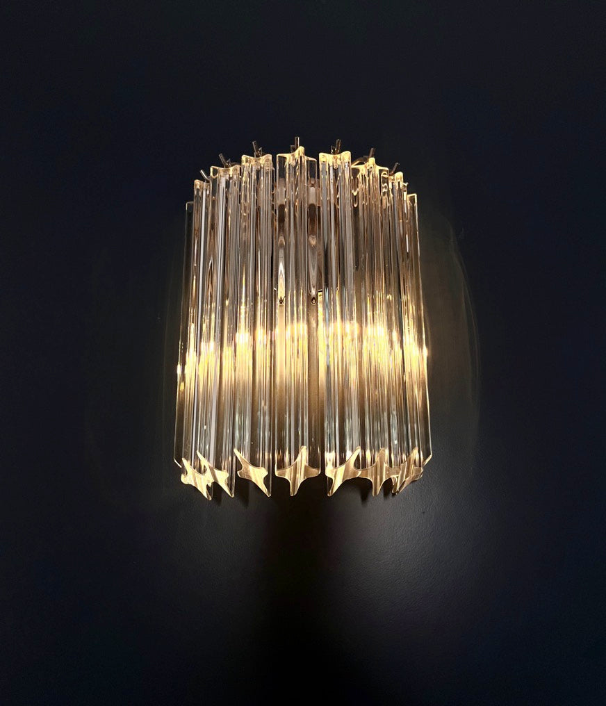 Murano Vegglampe – 9 Klare Prismeglass – 2 stk – detalj 7 – Murano Classics