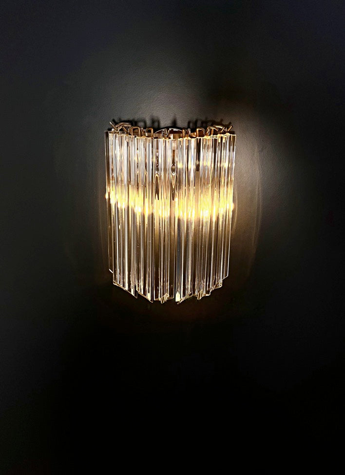 Murano Vegglampe – 9 Klare Prismeglass – 2 stk – detalj 6 – Murano Classics