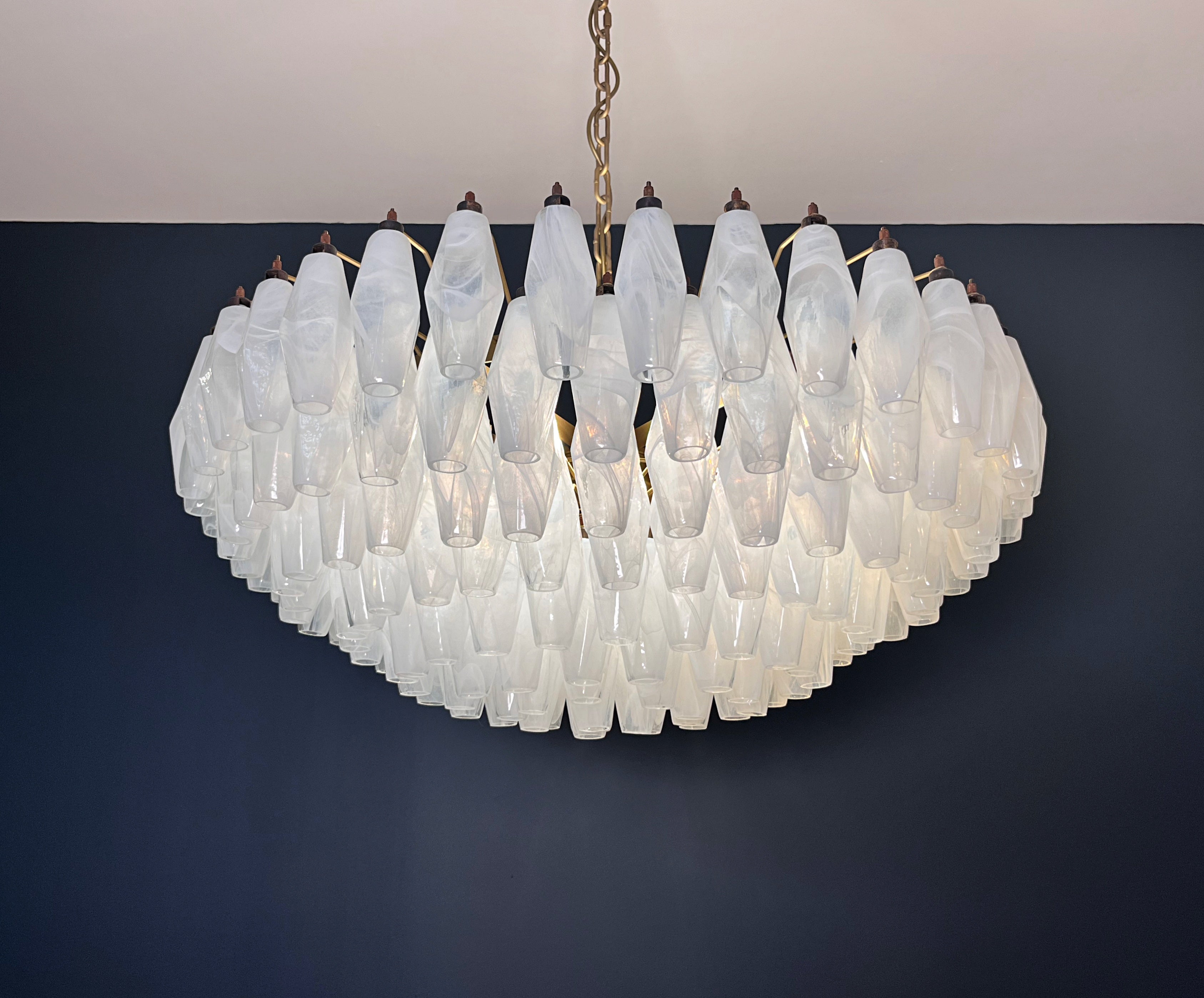 Murano Lysekrone – 185 Alabaster hvit Poliedriglass – detalj 7 – Murano Classics