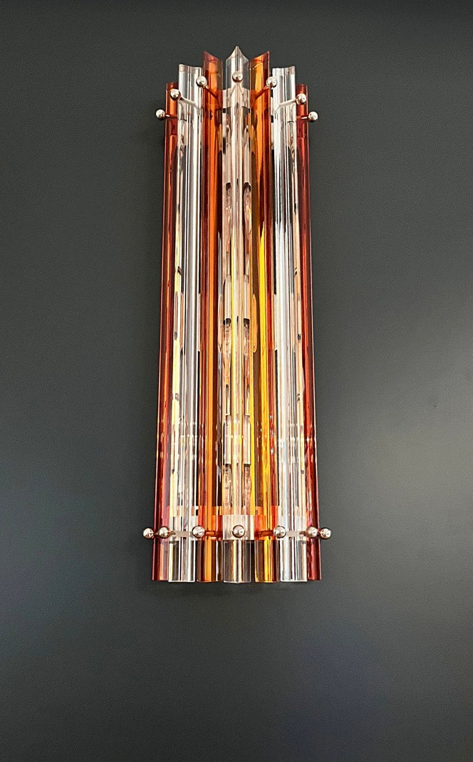 Murano Vegglampe – 14 Klare gul Prismeglass – 2 stk – detalj 9 – Murano Classics