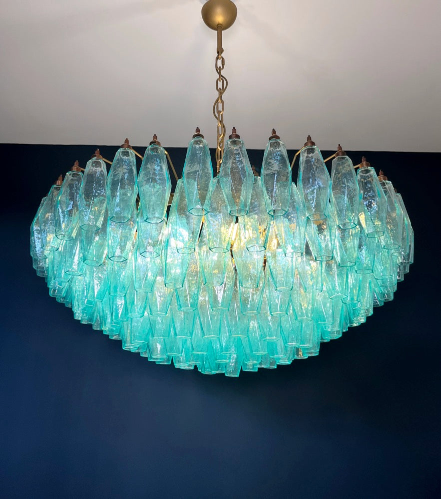 Murano Lysekrone – 185 Turkis Poliedriglass – detalj 5 – Murano Classics