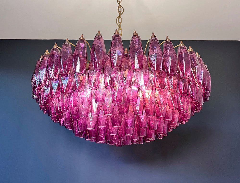 Murano Lysekrone – 185 Lilla Poliedriglass – detalj 8 – Murano Classics