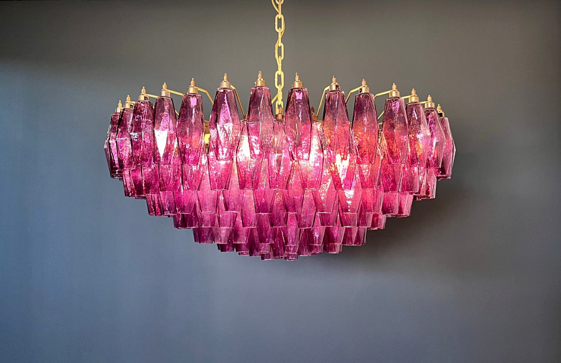 Murano Lysekrone – 185 Lilla Poliedriglass – detalj 4 – Murano Classics