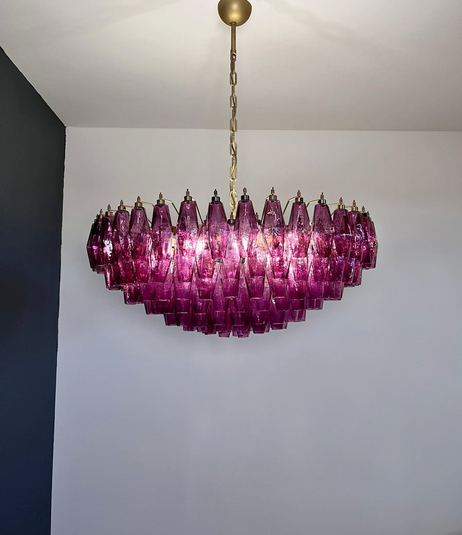 Murano Lysekrone – 185 Lilla Poliedriglass – detalj 5 – Murano Classics