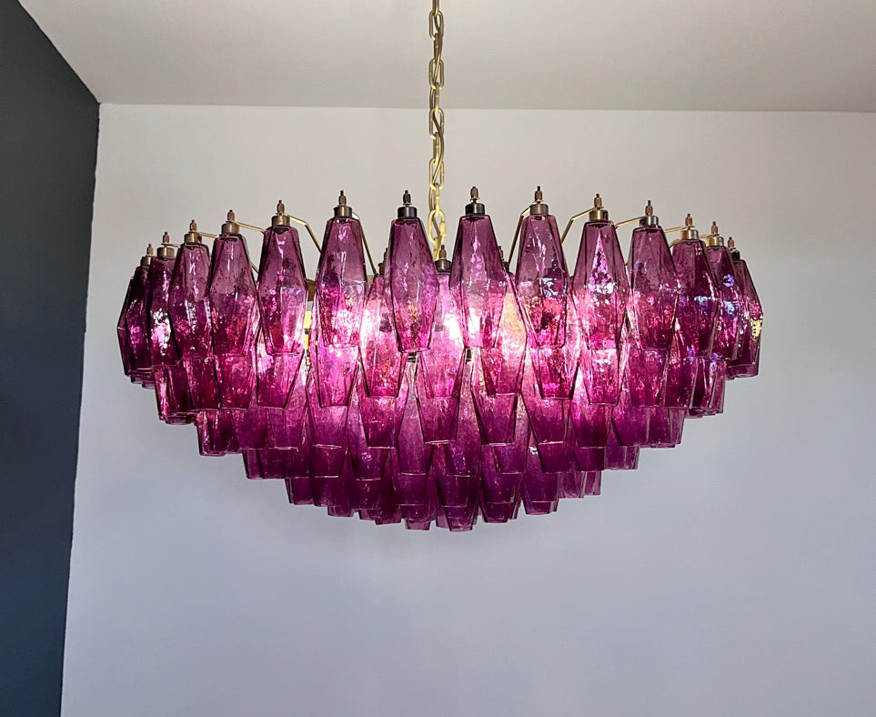 Murano Lysekrone – 185 Lilla Poliedriglass – detalj 2 – Murano Classics