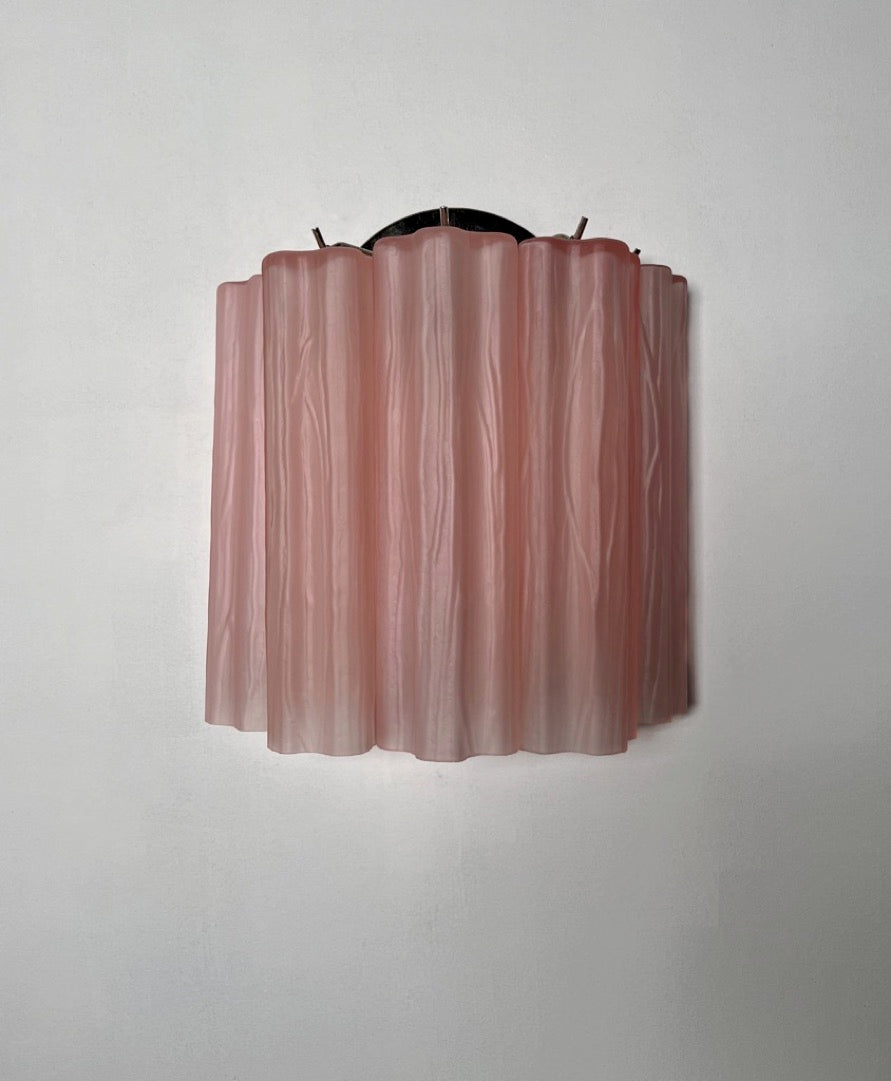 Murano Vegglampe – 5 Rosa Matte Glassrør – 2 stk – detalj 11 – Murano Classics