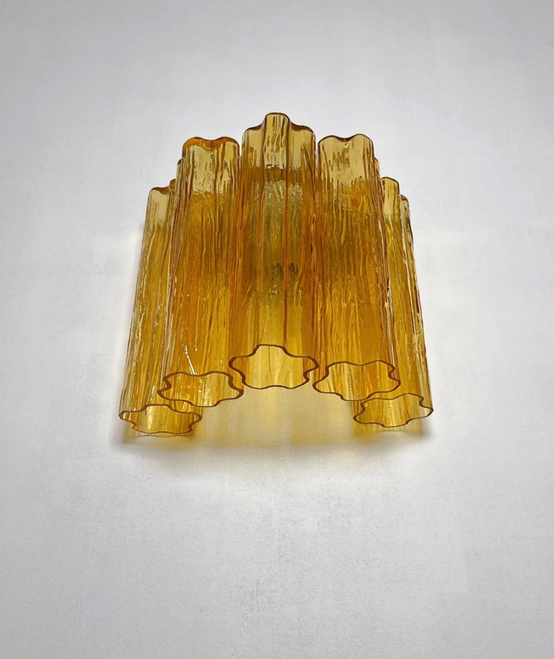 Murano Vegglampe – 5 Gule Glassrør – 2 stk – detalj 11 – Murano Classics