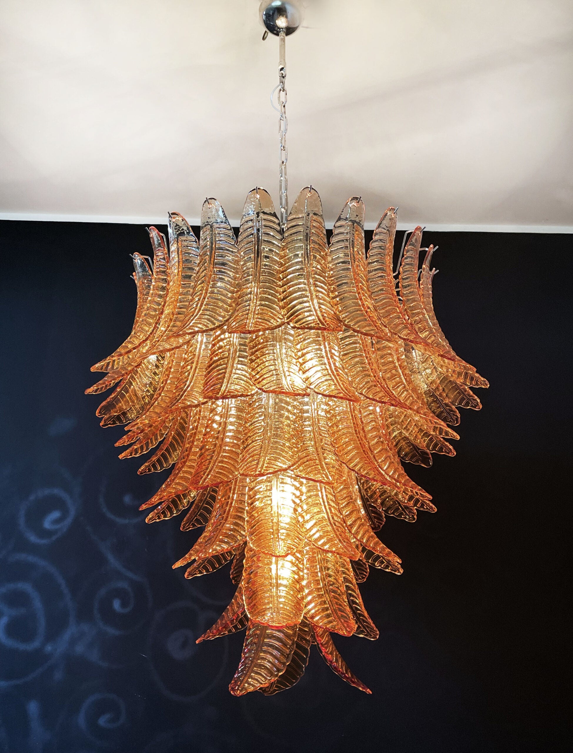 Murano Lysekrone | 75 Gule Felciglass