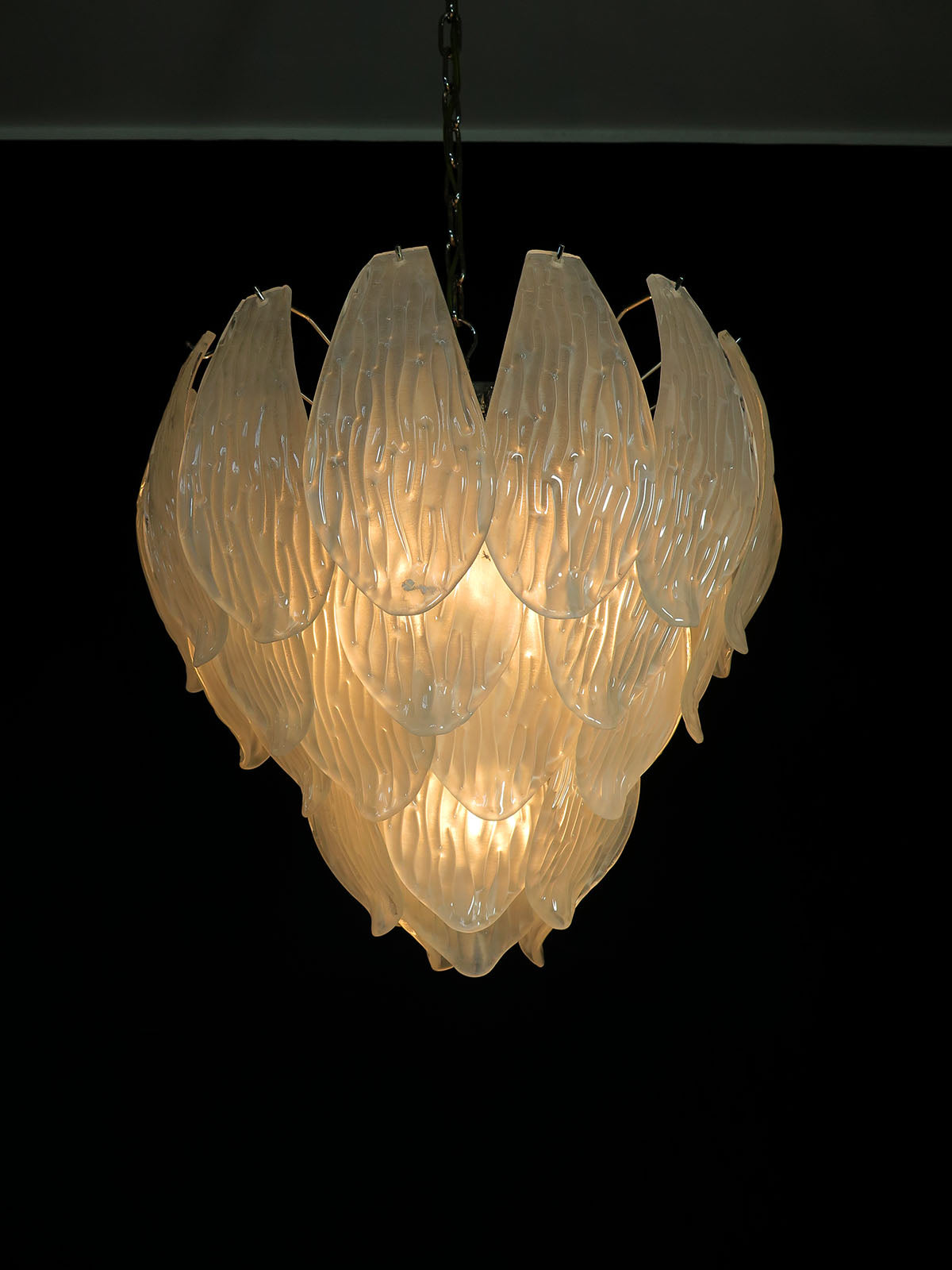 Murano Lysekrone – 41 Klare Konglebladglass – detalj 11 – Murano Classics