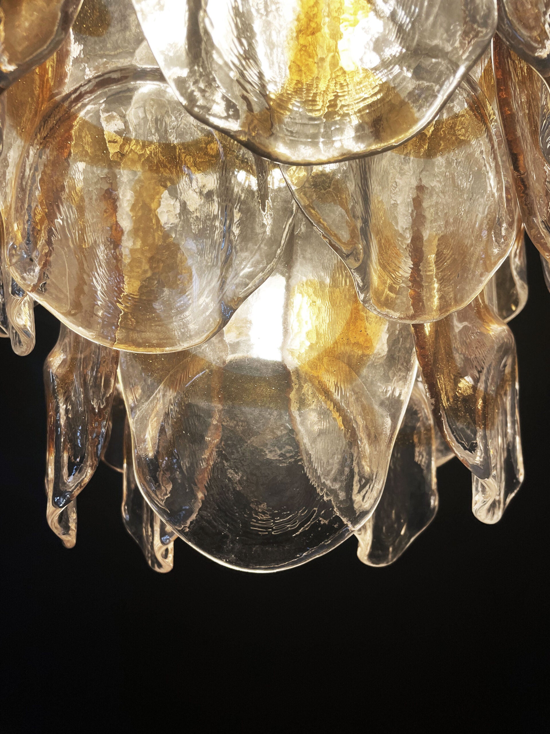 Murano Lysekrone – 41 Gule Crostoliglass – detalj 7 – Murano Classics
