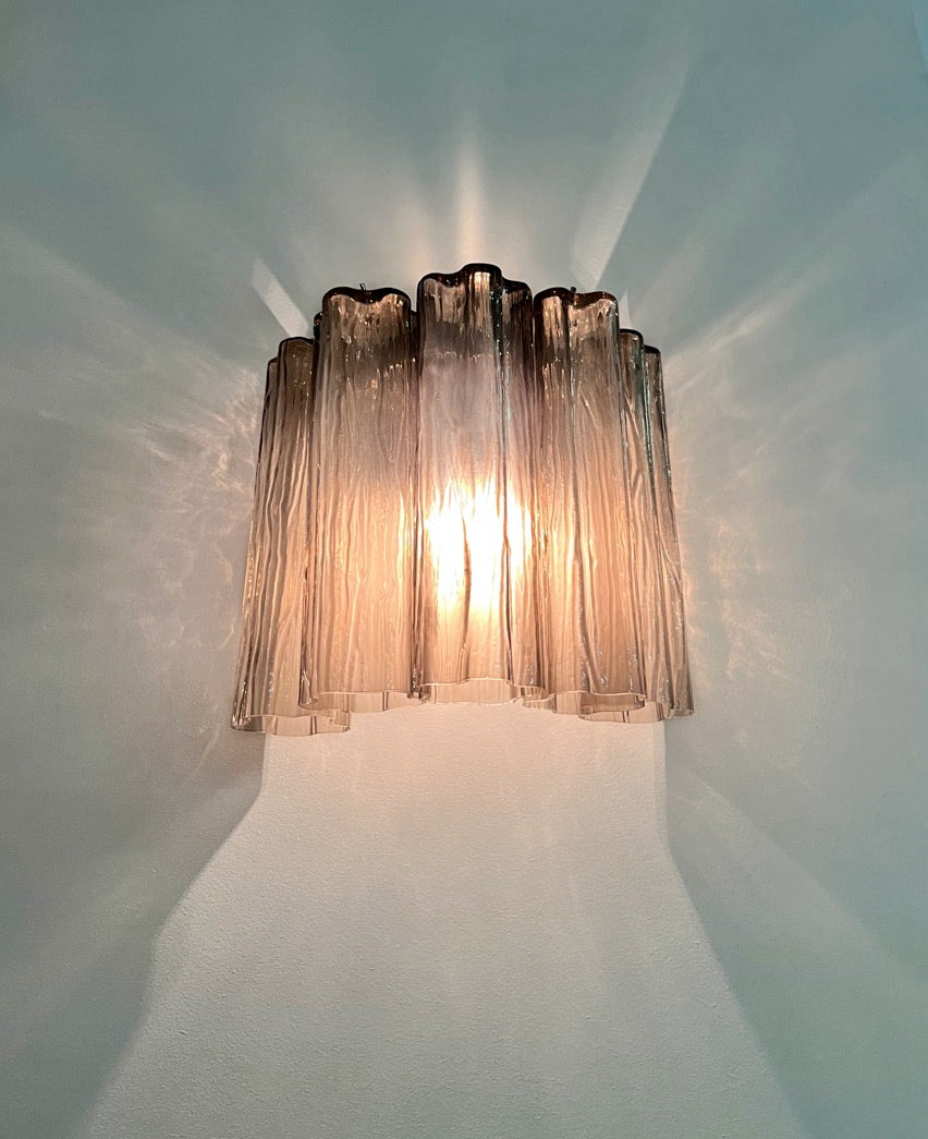 Murano Vegglampe – 5 Røykfargede Glassrør – 2 stk – detalj 6 – Murano Classics