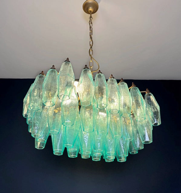 Murano Lysekrone – 56 Turkise Poliedriglass – detalj 6 – Murano Classics