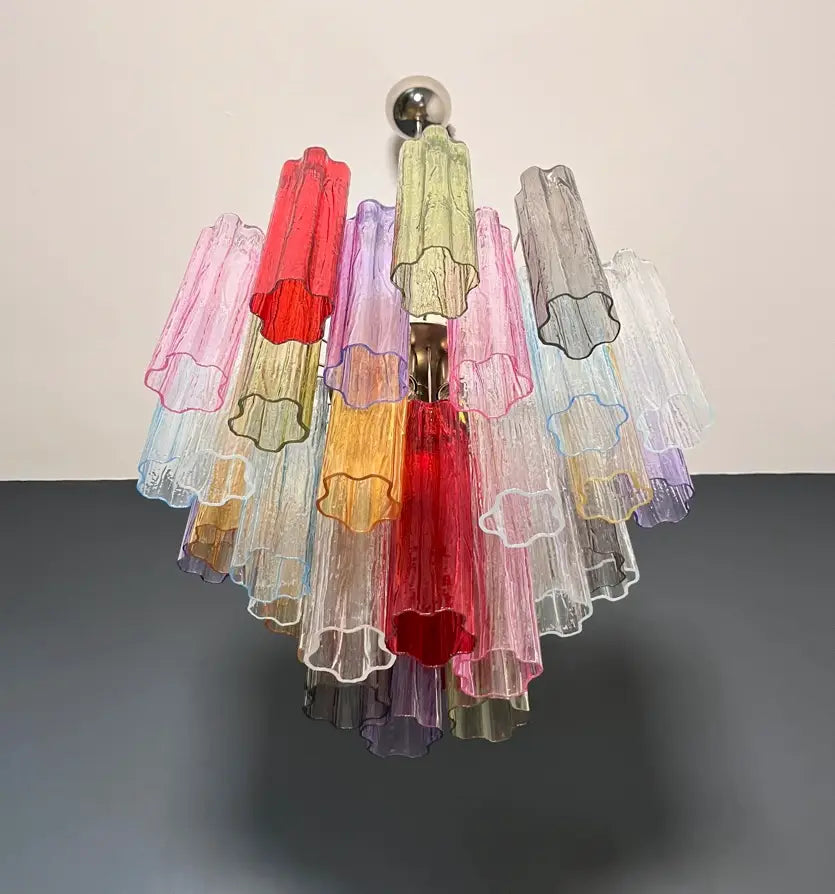 Murano Lysekrone – 36 Multifarget Glassrør – detalj 4 – Murano Classics