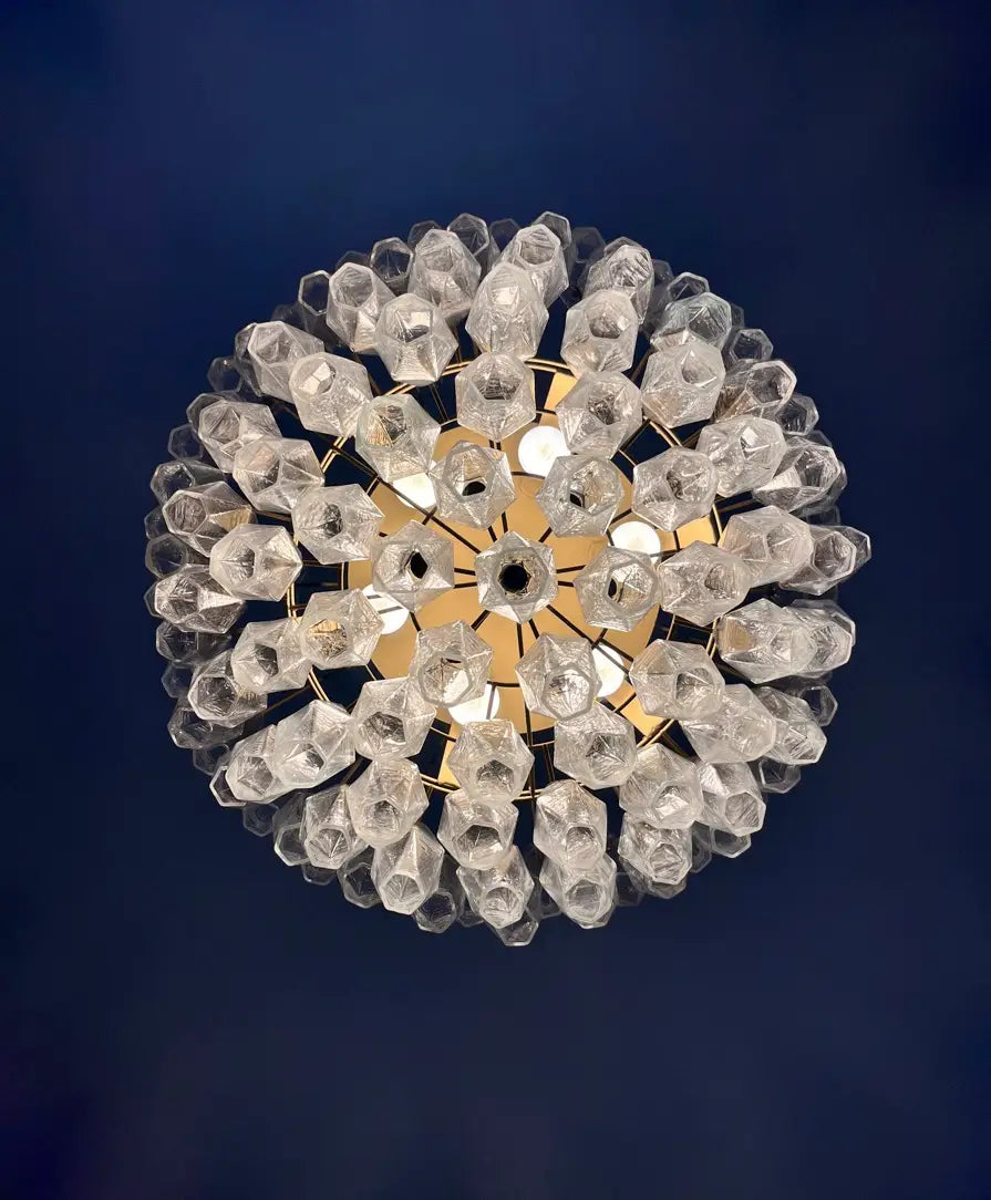 Murano Lysekrone – 111 Klare Poliedriglass – detalj 1 – Murano Classics
