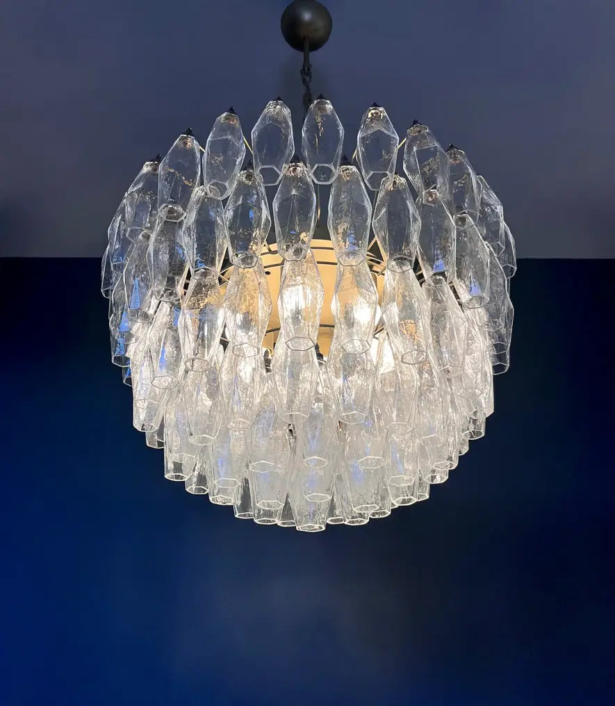 Murano Lysekrone – 111 Klare Poliedriglass – detalj 5 – Murano Classics