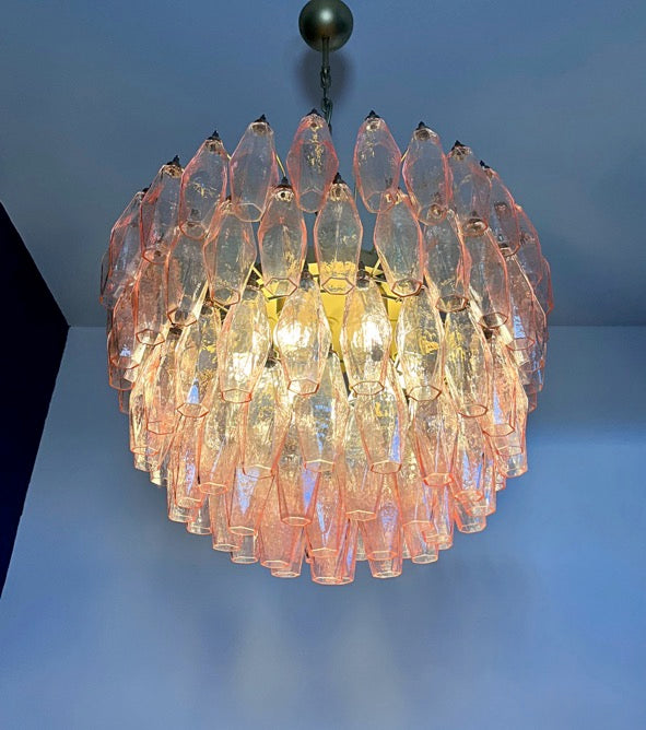 Murano Lysekrone – 111 Rosa Poliedriglass – detalj 3 – Murano Classics