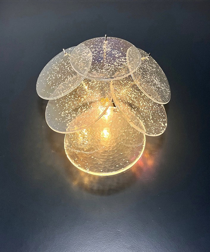 Murano Vegglampe – 6 Iris Diskglass – 2 stk – Murano Classics