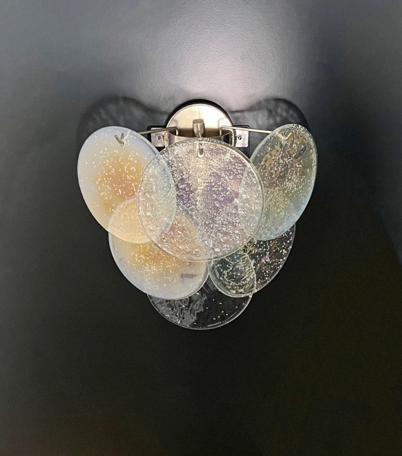 Murano Vegglampe – 6 Iris Diskglass – 2 stk – detalj 5 – Murano Classics