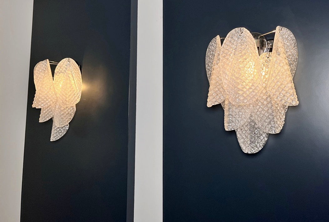 Murano Vegglampe – 6 Klare Rondiniglass – 2 stk – detalj 9 – Murano Classics