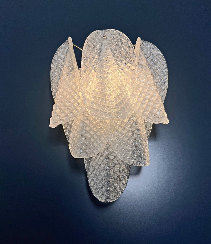 Murano Vegglampe – 6 Klare Rondiniglass – 2 stk – detalj 6 – Murano Classics