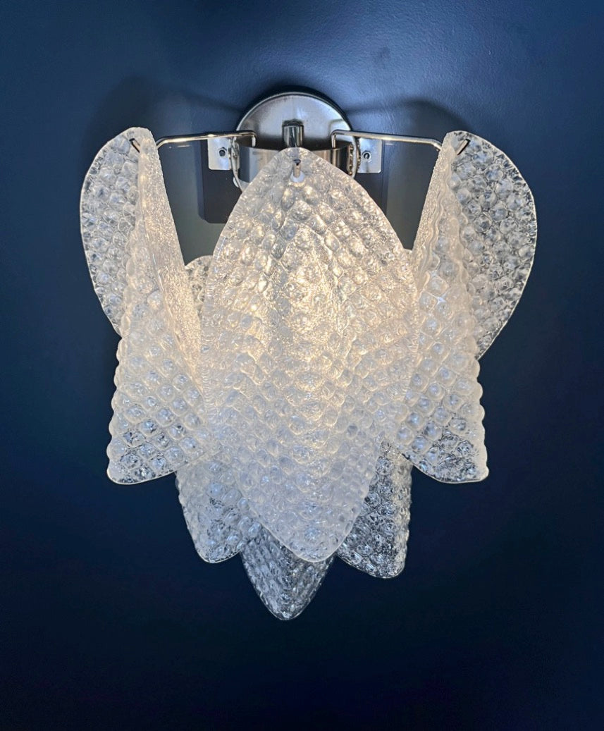 Murano Vegglampe – 6 Klare Rondiniglass – 2 stk – detalj 3 – Murano Classics