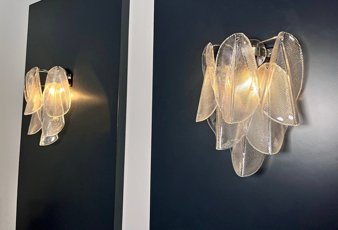 Murano Vegglampe – 6 Klare Rondiniglass – 2 stk – detalj 6 – Murano Classics